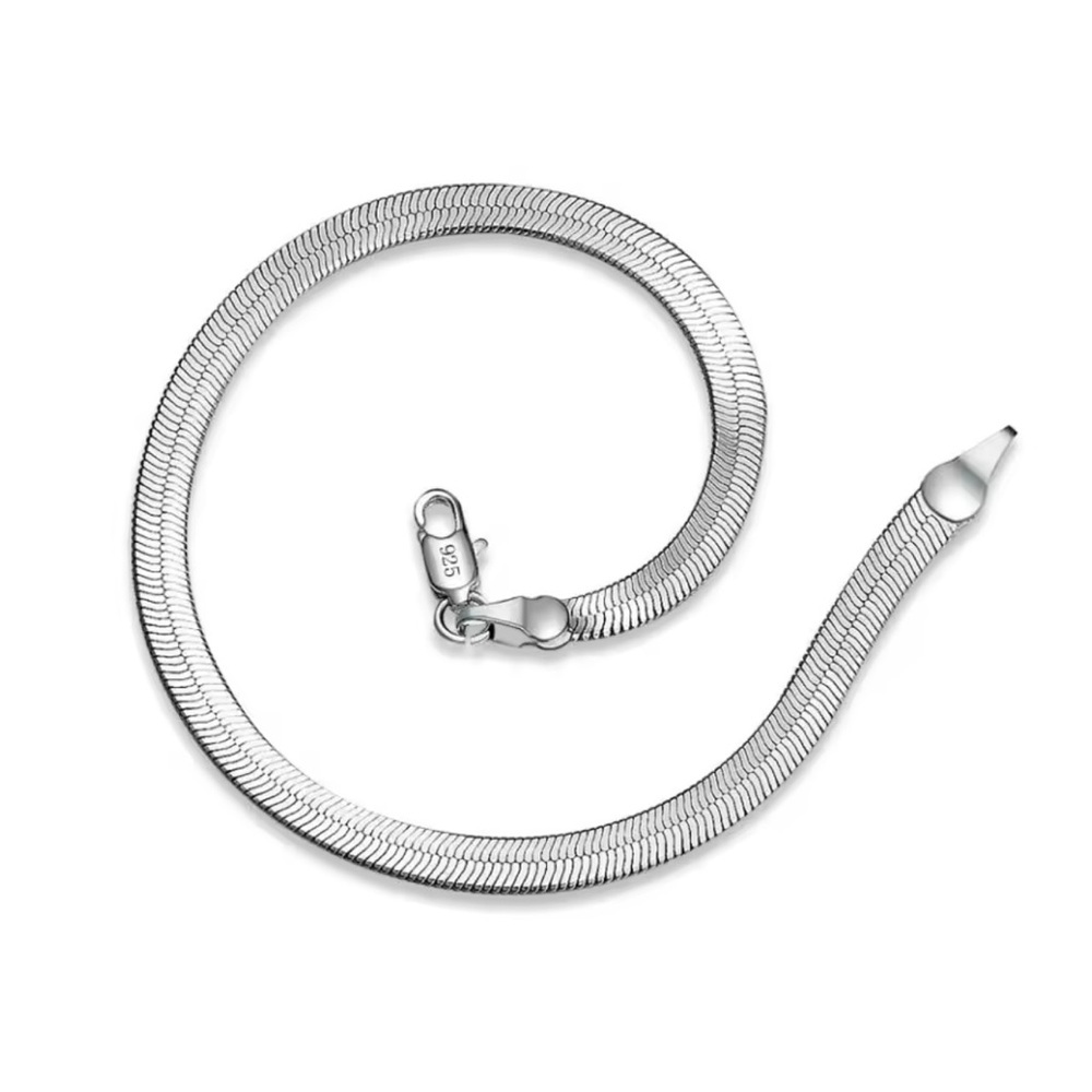 Silver Shiny Snake Chain Bracelet for Women and Men 8”